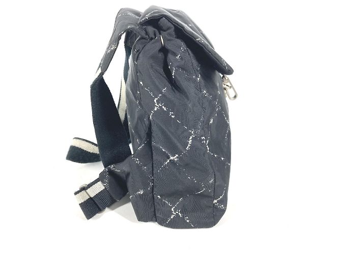 Zaino della vecchia linea di viaggio Chanel Nero Bianco - vista 3