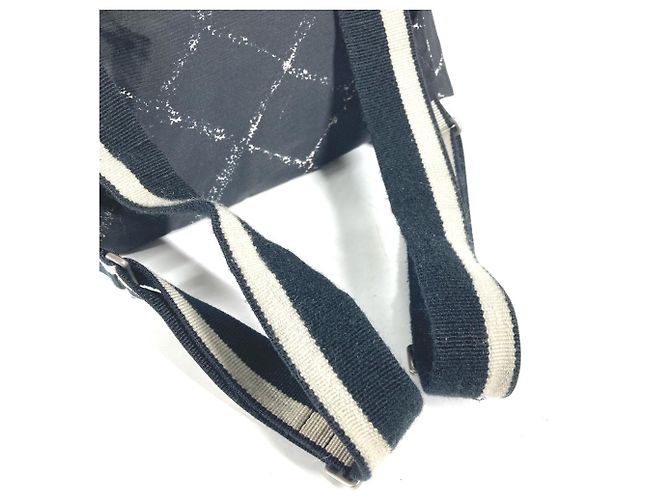 Zaino della vecchia linea di viaggio Chanel Nero Bianco - vista 8