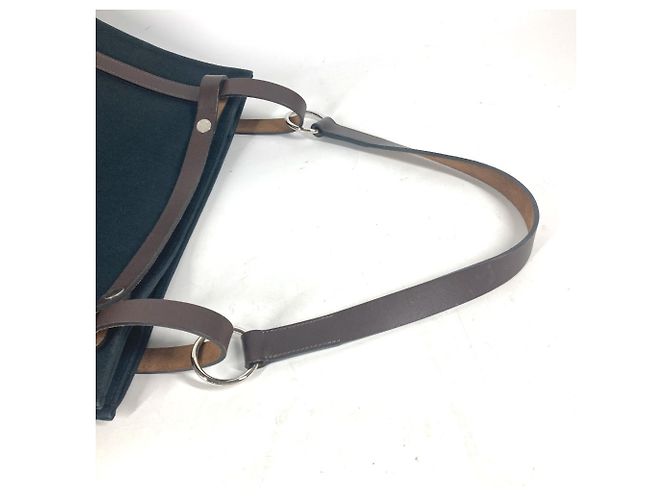 Hermès Borsa tote Hermes Cavallicolor Marrone Nero - vista 13