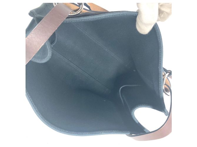 Hermès Borsa tote Hermes Cavallicolor Marrone Nero - vista 14