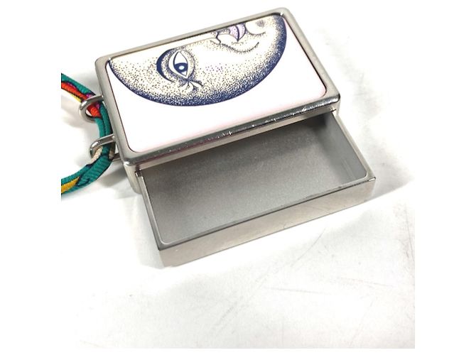 Hermès HERMES Caja de Sueños Motivo Luna Collar de Estuche de Pastillas Plata Multicolor - vista 6