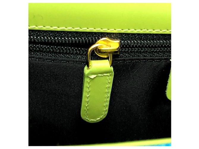 Bulgari Borsa a spalla in pelle e nylon Bvlgari Blu Verde chiaro - vista 13