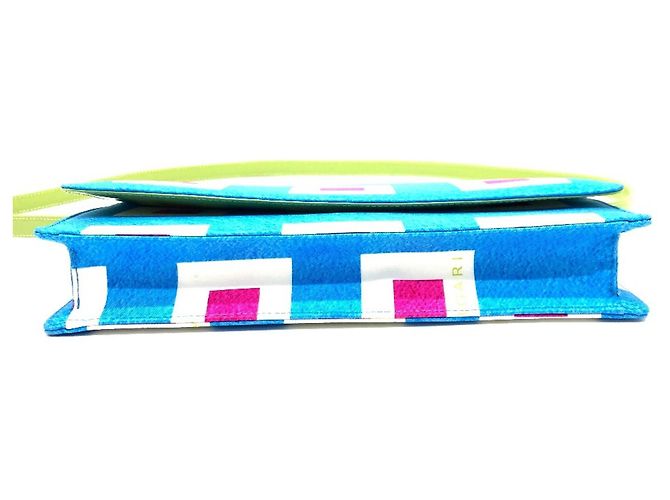 Bulgari Borsa a spalla in pelle e nylon Bvlgari Blu Verde chiaro - vista 2