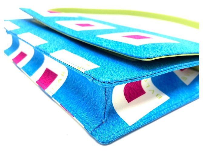 Bulgari Borsa a spalla in pelle e nylon Bvlgari Blu Verde chiaro - vista 3