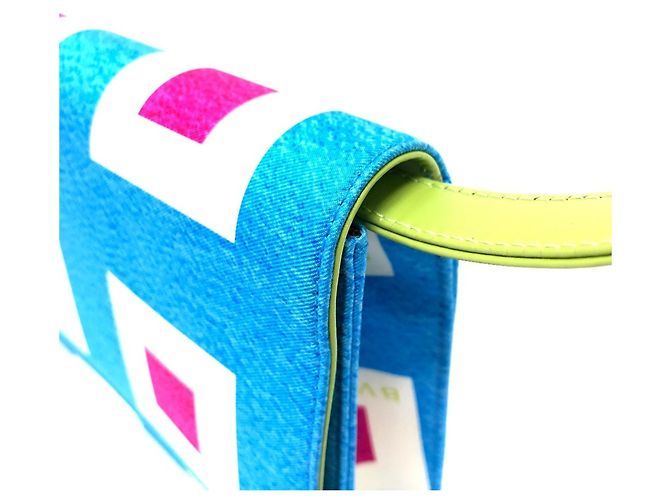 Bulgari Borsa a spalla in pelle e nylon Bvlgari Blu Verde chiaro - vista 4