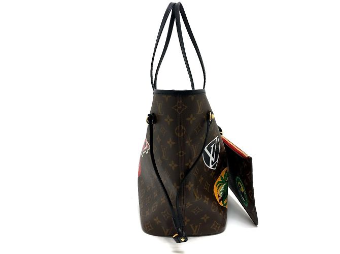 Borsa tote Neverfull MM Louis Vuitton World Tour Marrone - vista 4