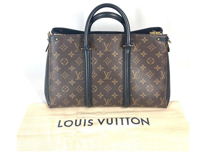 Borsa Tote Louis Vuitton Monogram Soufflot NV MM Marrone Nero - vista 10