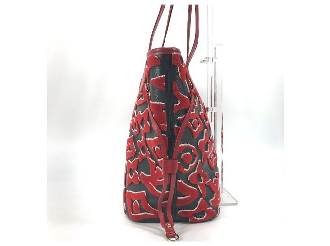 Borsa Neverfull MM Urs Fischer LVxUF di Louis Vuitton M45544 Nero Rosso - vista 2