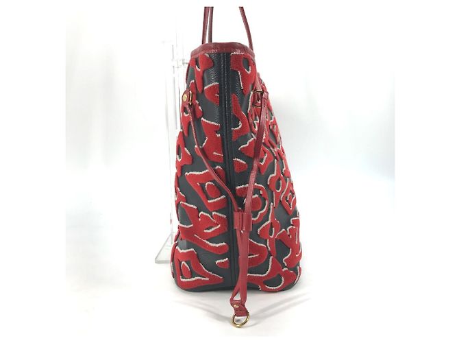 Borsa Neverfull MM Urs Fischer LVxUF di Louis Vuitton M45544 Nero Rosso - vista 3