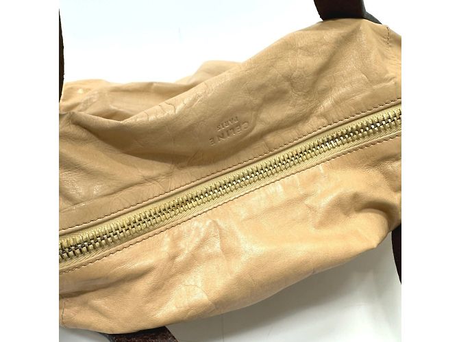 Céline Bolsa de mão acolchoada Celine em couro bege - vista 7
