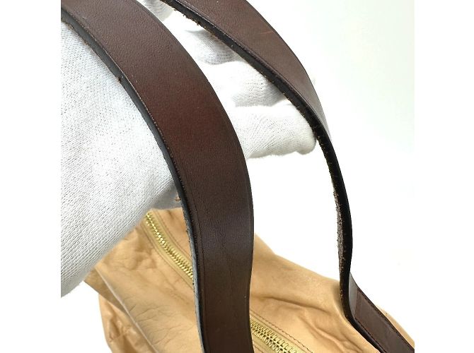 Céline Bolsa de mão acolchoada Celine em couro bege - vista 9