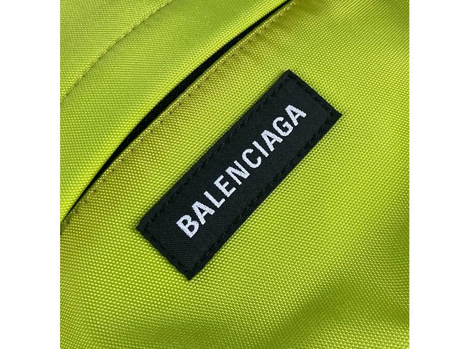 Balenciaga Explorer Logo Rucksack Schwarz Gelb - Ansicht 8