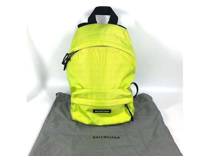 Balenciaga Explorer Logo Rucksack Schwarz Gelb - Ansicht 9