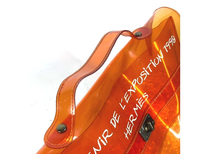 Hermès Borsa Tote Kelly in vinile Hermes Arancione - vista 9