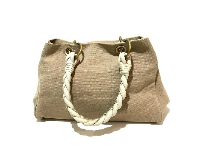 Borsa a spalla beige e avorio Bottega Veneta Crudo - vista 2