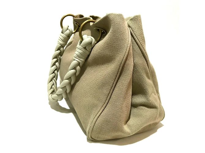 Borsa a spalla beige e avorio Bottega Veneta Crudo - vista 3