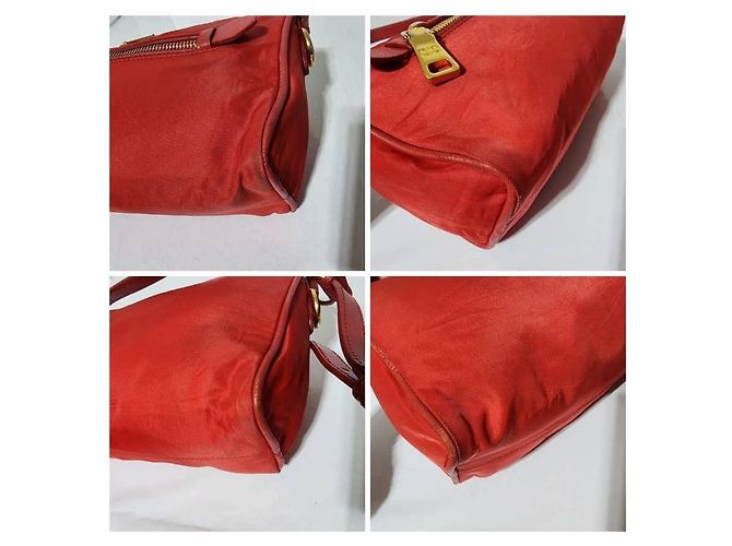 PRADA Borsa a spalla piccola in nylon tessuto rossa Rosso - vista 5