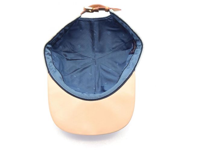 Casquette Monogram en cuir denim Louis Vuitton Bleu - vue 3