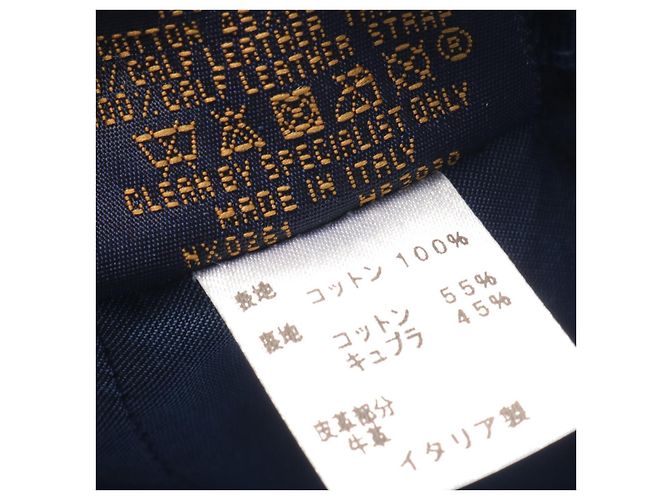 Casquette Monogram en cuir denim Louis Vuitton Bleu - vue 5