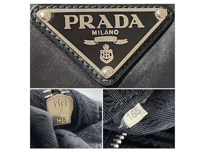 PRADA Borsa a Spalla Sacca in Nylon Saffiano Nera Nero - vista 18