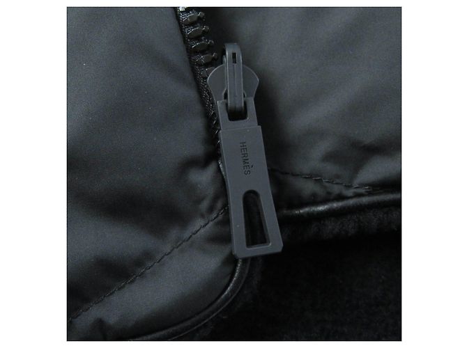 Hermès Chaleco reversible de cuero de cordero y piel de cordero Hermes Negro - vista 11