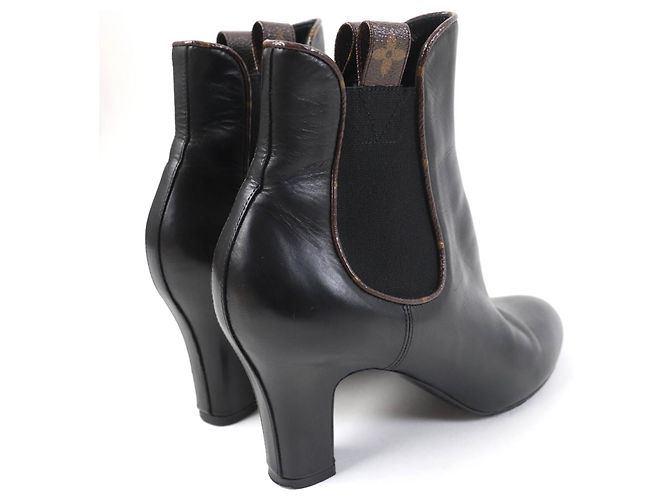 Botas de cuero con gomas Louis Vuitton Monogram Negro - vista 3