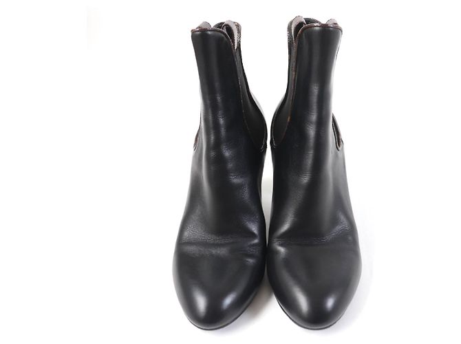 Botas de cuero con gomas Louis Vuitton Monogram Negro - vista 4