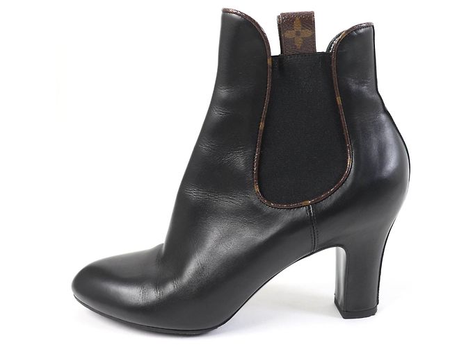 Botas de cuero con gomas Louis Vuitton Monogram Negro - vista 5