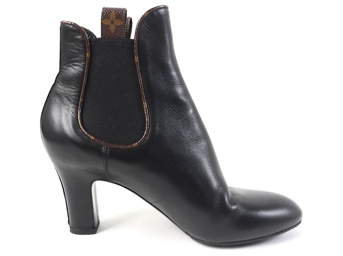 Botas de cuero con gomas Louis Vuitton Monogram Negro - vista 6