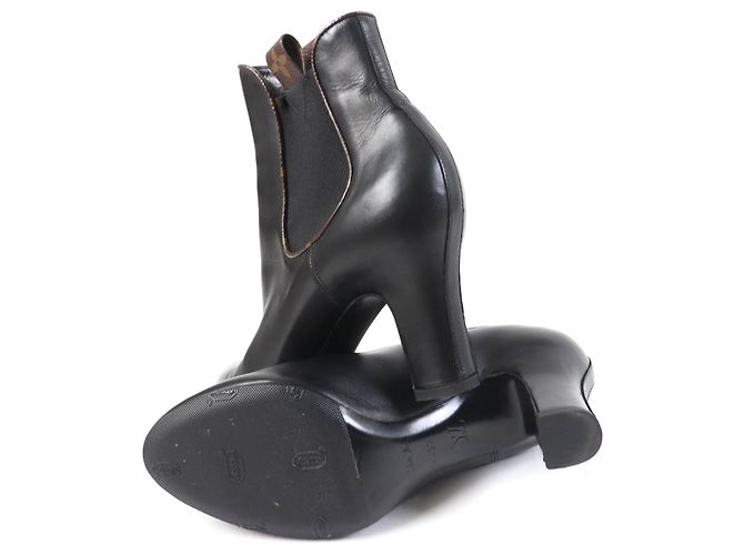 Botas de cuero con gomas Louis Vuitton Monogram Negro - vista 7