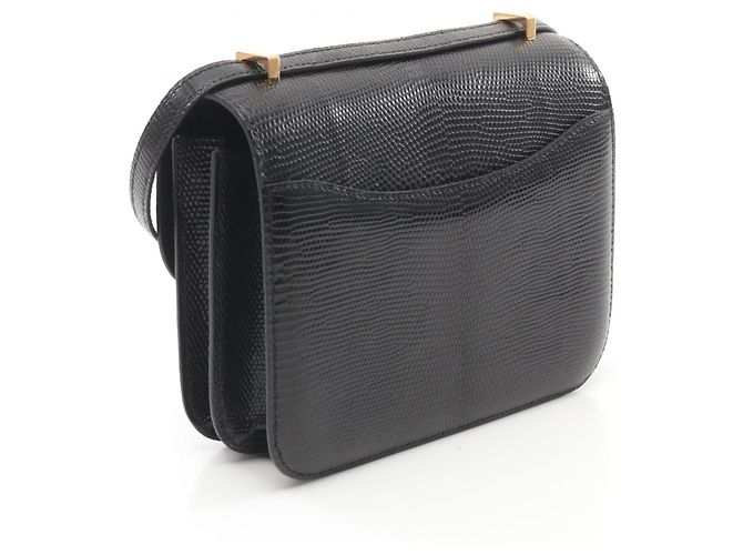 Hermès Sac en cuir lézard Hermes Constance 3 Mini Noir - vue 2