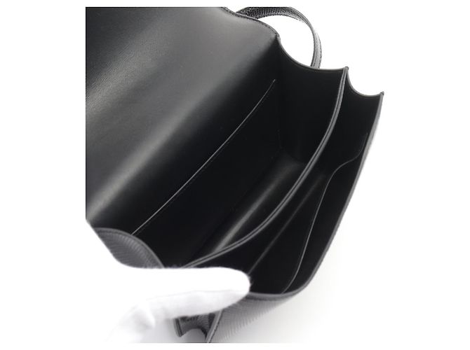 Hermès Sac en cuir lézard Hermes Constance 3 Mini Noir - vue 3