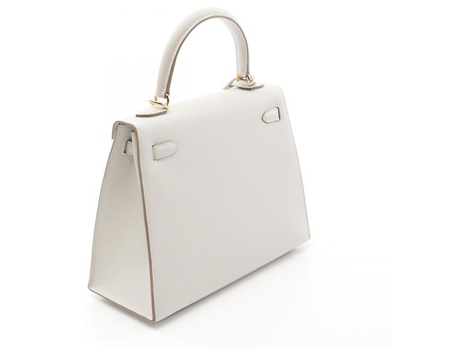 Hermès Hermes Kelly 25 Leather Handbag White - view 2
