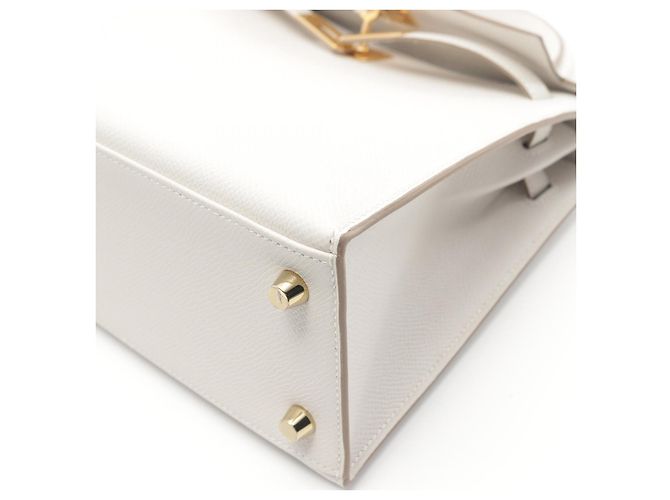 Hermès Hermes Kelly 25 Leather Handbag White - view 7
