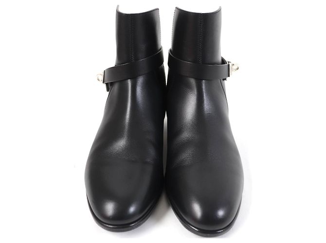 Hermès Botas de tobillo con correa de metal Hermes Kelly negras Negro - vista 4