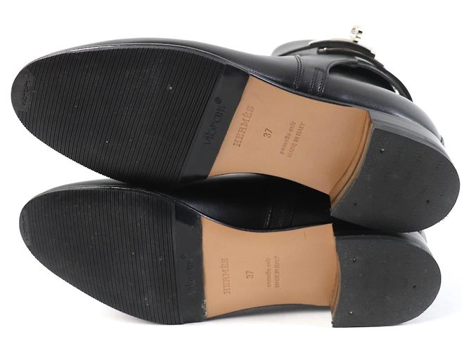 Hermès Botas de tobillo con correa de metal Hermes Kelly negras Negro - vista 7