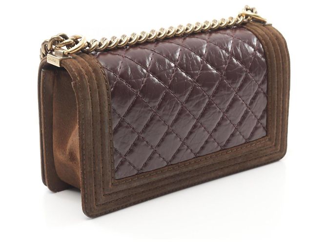Chanel Boy Suede Leather Shoulder Bag Brown - view 2