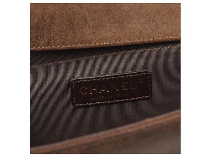 Chanel Boy Suede Leather Shoulder Bag Brown - view 4