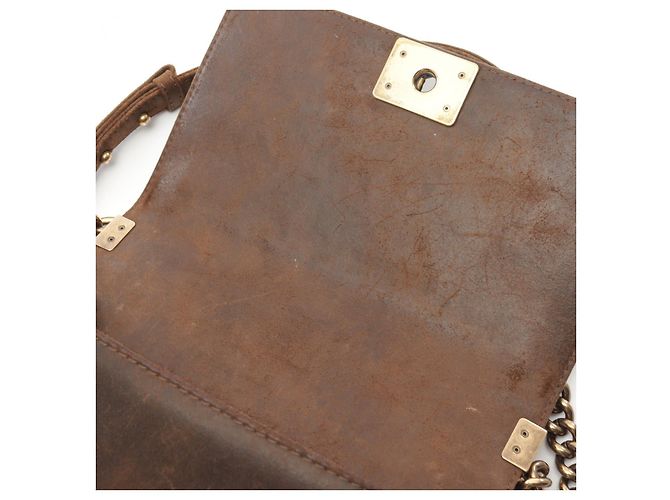 Chanel Boy Suede Leather Shoulder Bag Brown - view 6