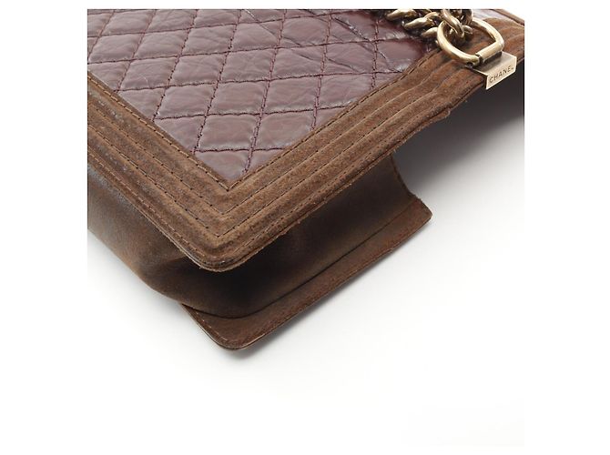 Chanel Boy Suede Leather Shoulder Bag Brown - view 8