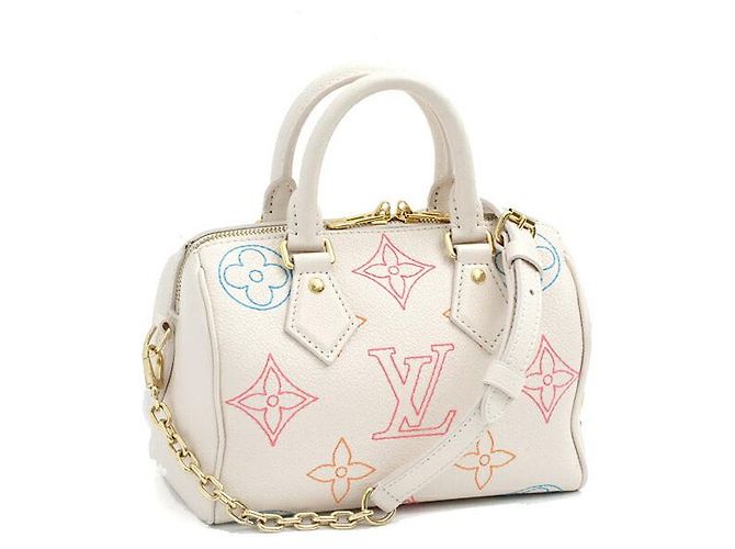 Sac à main Louis Vuitton Speedy Bandoulière 20 M46667 Blanc - vue 10