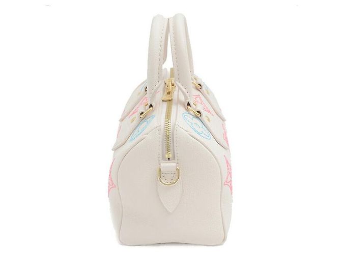 Sac à main Louis Vuitton Speedy Bandoulière 20 M46667 Blanc - vue 3