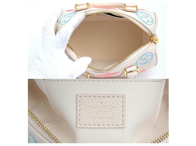 Sac à main Louis Vuitton Speedy Bandoulière 20 M46667 Blanc - vue 5