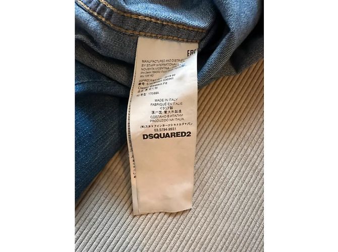 Camicia in denim western classica molto rara Dsquared2 Verde chiaro - vista 4