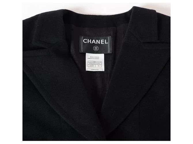 Chanel Coco Mark Rockanzug aus Kaschmir Schwarz - Ansicht 7