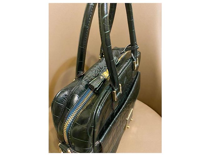 Borsa Anya Hindmarch in pelle verde scuro Grigio antracite - vista 6