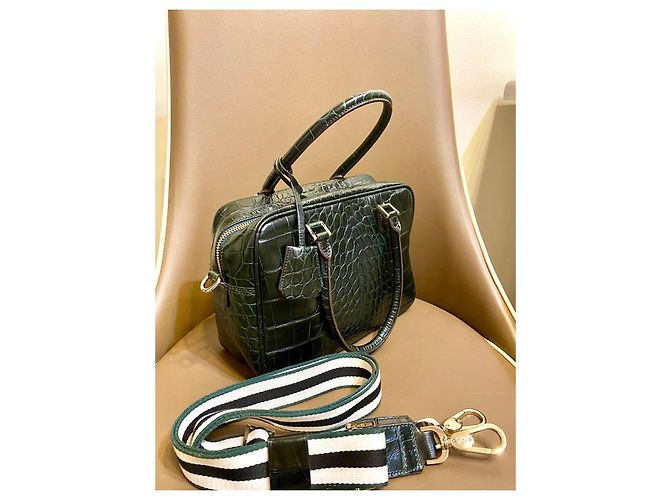 Borsa Anya Hindmarch in pelle verde scuro Grigio antracite - vista 7