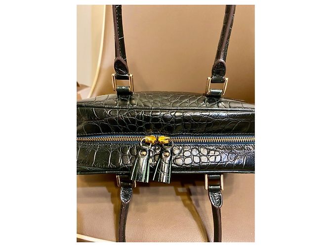 Borsa Anya Hindmarch in pelle verde scuro Grigio antracite - vista 9