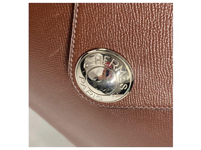 Hermès Borsa a Spalla Hermes Christine Flap Marrone - vista 11