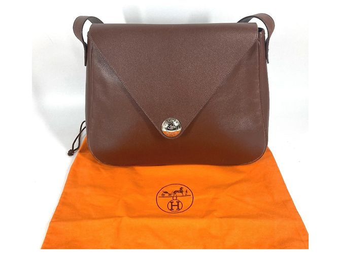 Hermès Borsa a Spalla Hermes Christine Flap Marrone - vista 9